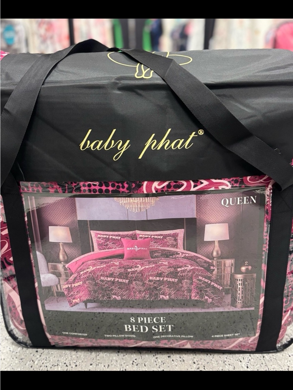 Baby Phat Hot Pink Logo 8-Piece Comforter Set - Picture 3 of 8